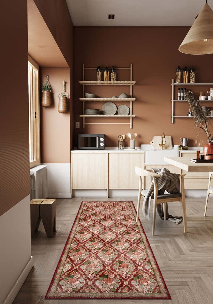 Willow Floral Burgundy Rug