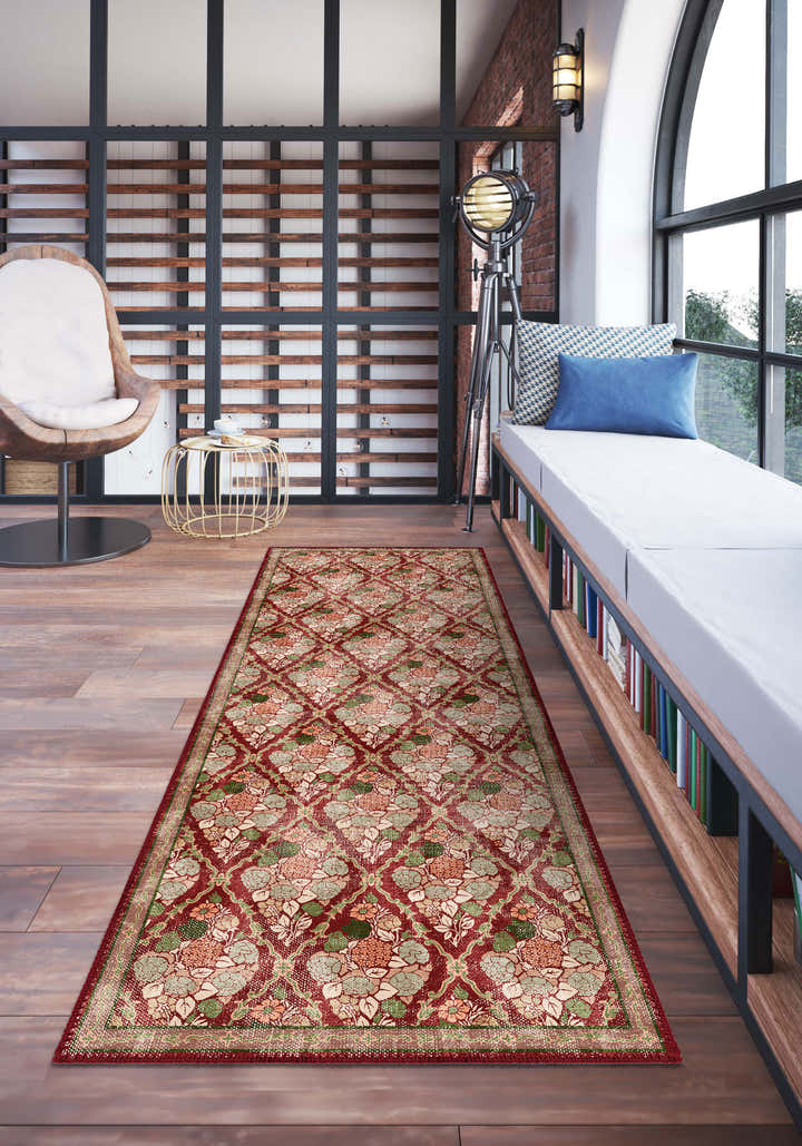Willow Floral Burgundy Rug