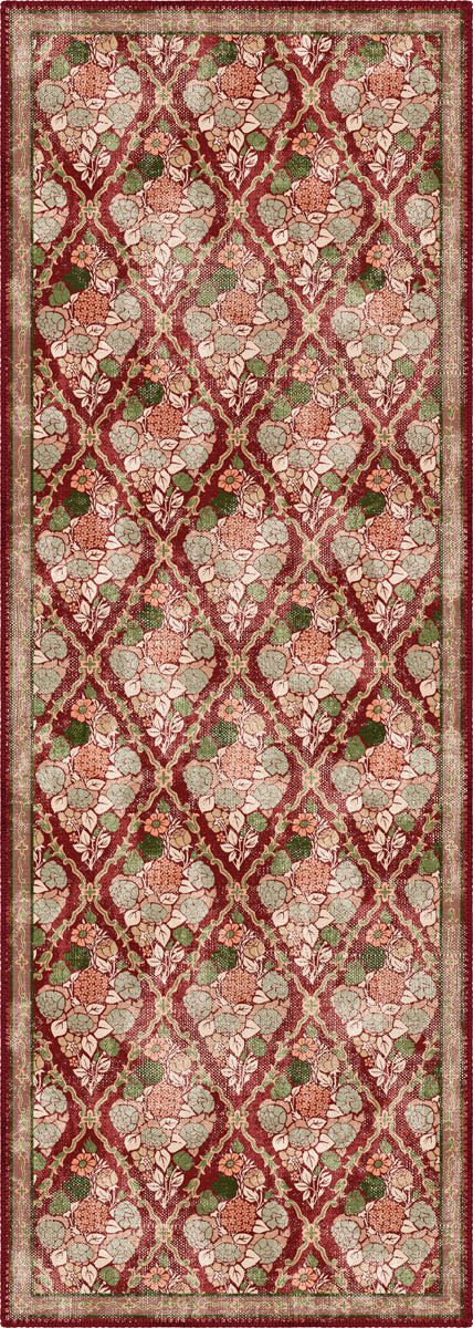 Willow Floral Burgundy Rug