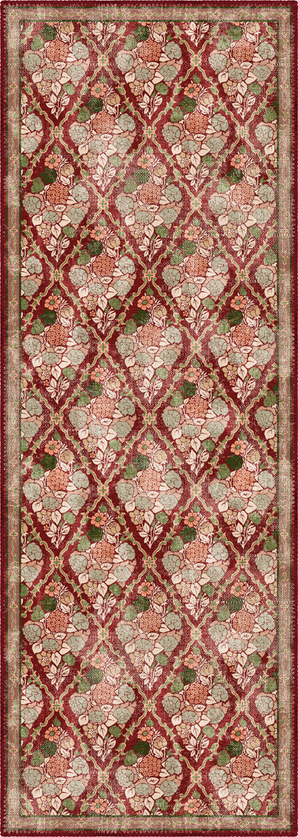 Willow Floral Burgundy Rug