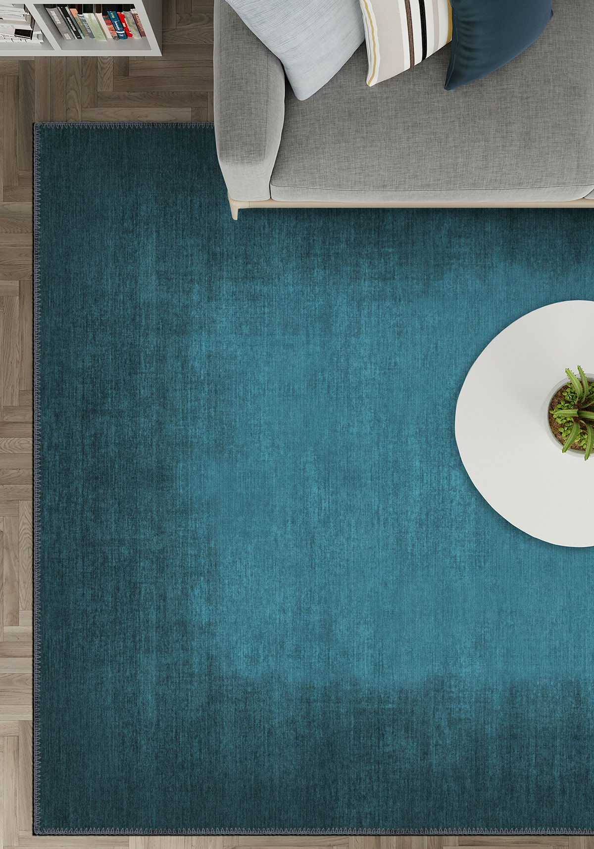 Olivia Ombre Teal Turquoise Rug